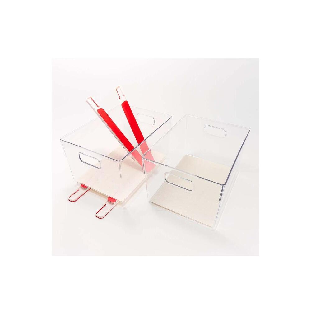 Cella 2-Pack Clear Sliding Cabinet Bins w/ Silicone Liners